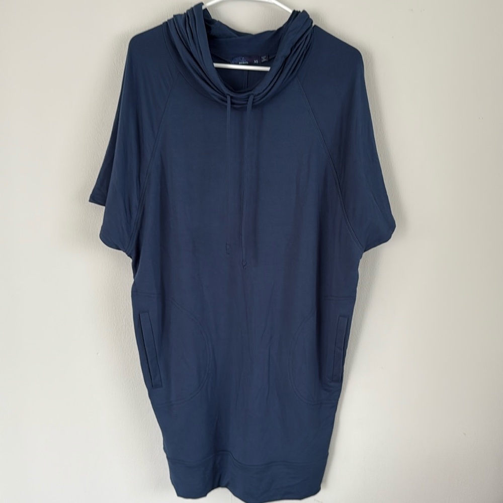 PRANA HOODIE SWEATSHIRT SWEATER PULLOVER DRESS WOMEN'S XS BLUE COMFORT